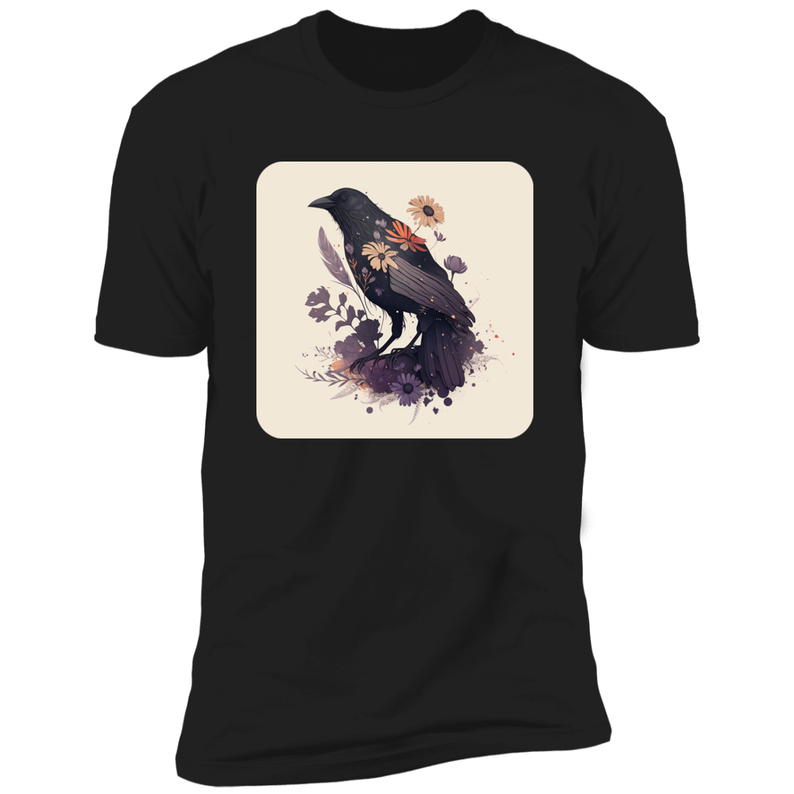 Blossom-Adorned Raven Tee